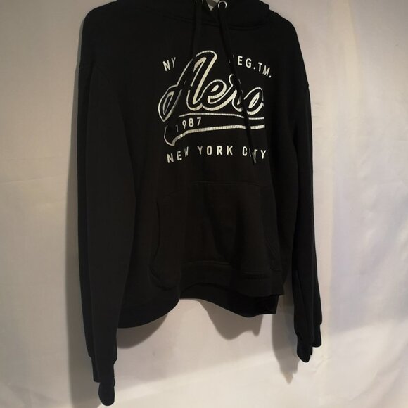 Aeropostale Black with White Lettering Ladies Hoodie - Picture 3 of 7